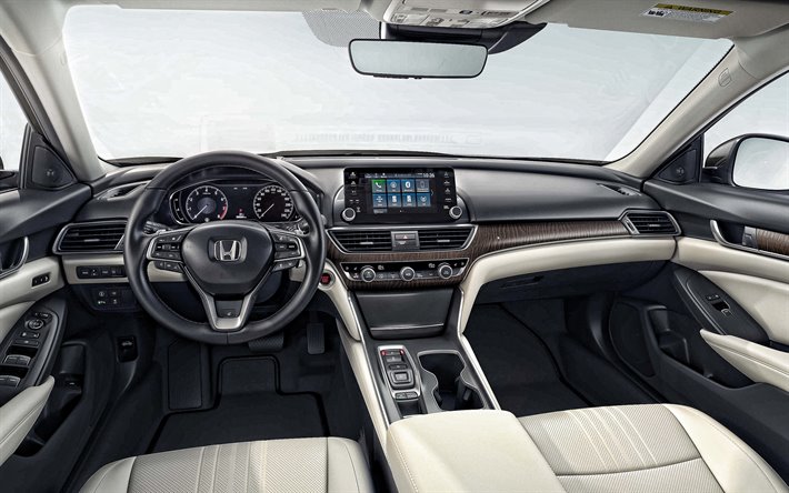 2019, Honda Accord, interior, vis&#227;o interna, novo Acordo, carros japoneses, Honda