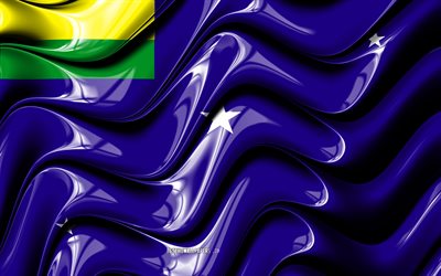 Lages Bandiera, 4k, Citt&#224; del Brasile, Sud America, Bandiera di Lages, 3D arte, Lages, citt&#224; del brasile, Lages 3D, bandiera, Brasile
