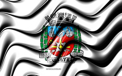 Cubat&#227;o Bandeira, 4k, Cidades do Brasil, Am&#233;rica Do Sul, Bandeira de Cubat&#227;o, Arte 3D, Bogota, Cidades brasileiras, Cubat&#227;o 3D bandeira, Brasil