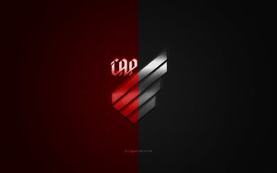 Club Athletico Paranaense, le Br&#233;silien du club de football, Serie A, rouge noir logo rouge noir en fibre de carbone de fond, football, Curitiba, Parana, Br&#233;sil, Athletico Paranaense logo