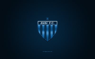 Avai FC, Brazilian football club, Serie A, Blue logo, Blue carbon fiber background, football, Florianopolis, Santa Catarina, Brazil, Avai FC logo