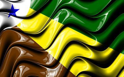 Parauapebas Lippu, 4k, Kaupungeissa Brasiliassa, Etel&#228;-Amerikassa, Lipun Parauapebas, 3D art, Parauapebas, Brasilian kaupungeissa, Parauapebas 3D flag, Brasilia