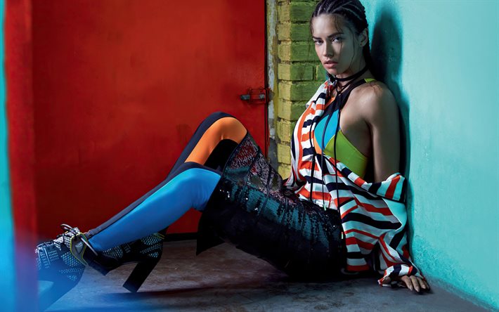 Adriana Lima, brasilialainen malli, kaunis nainen, brasilialainen supermalli, photoshoot, Vogue