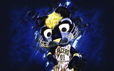 Download wallpapers Boomer, Indiana Pacers mascot, NBA, blue stone ...