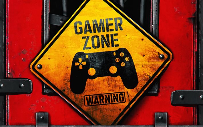 Gamer Zone, creative, warning sign, artwork