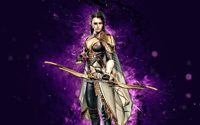 Elhain, 4k, luces de ne&#243;n violetas, Raid Champions, juegos 2020, Raid Shadow Legends, guerrero, Elhain Raid