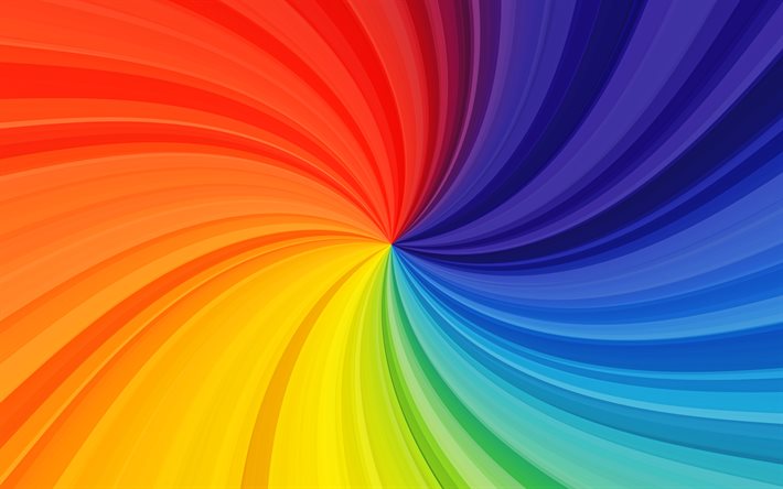 colorful twirl background, 4k, creative, vortex, rainbow backgrounds, colorful backgrounds, wavy textures, abstract backgrounds
