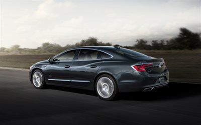 Buick LaCrosse, 2018, 4k, vista de lado, la clase de negocios de nueva gris LaCrosse, coches Americanos, Buick