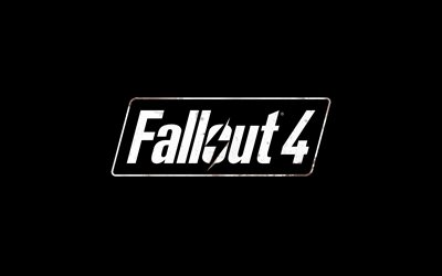 Fallout 4, 4k, logo, art, black background