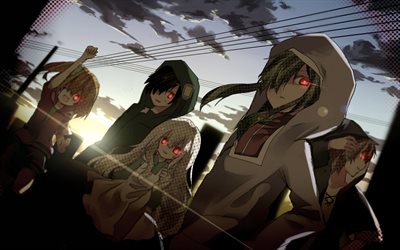 Kagerou Project, Vocaloid, anime character, red burning eyes