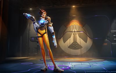 Tracer, art, characters, cyber warrior, Overwatch