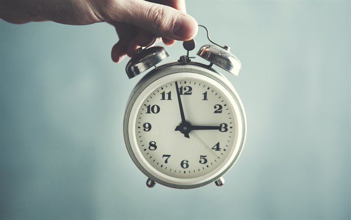 alarm clock in hands, clock, time, business people, business concepts, time concepts