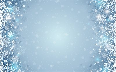 winter-textur, blau, winter, hintergrund, textur mit schneeflocken, eis-textur