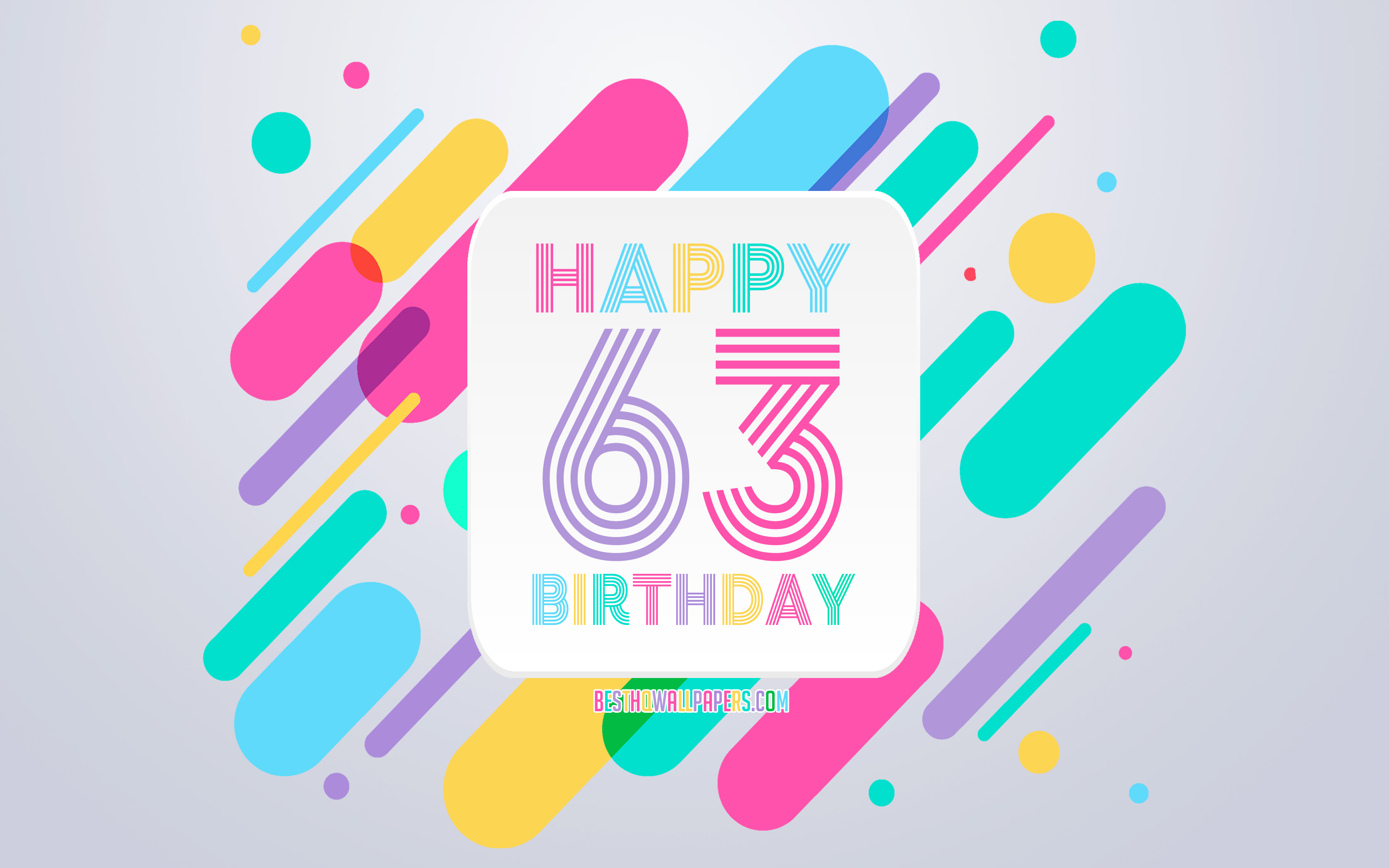 Download Wallpapers Happy 63rd Years Birthday Abstract Birthday
