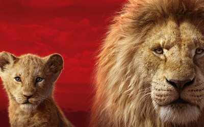 Le Roi Lion, 4k, affiches, 2019 film, Disney, 2019