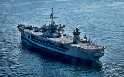 4k, USSブルーリッジ, 背面, コマンドの船舶, LCC-19, アメリカ海軍, 米国陸軍, 戦艦, 米海軍, ブルーリッジクラス
