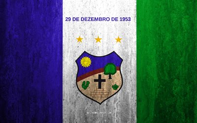 Brezilyalı şehirlerden Santa Cruz do Capibaribe bayrak, 4k, taş, arka plan, Brezilya, şehir, grunge bayrak, Santa Cruz do Capibaribe, Santa Cruz do Capibaribe bayrak, grunge sanat, taş doku, bayraklar