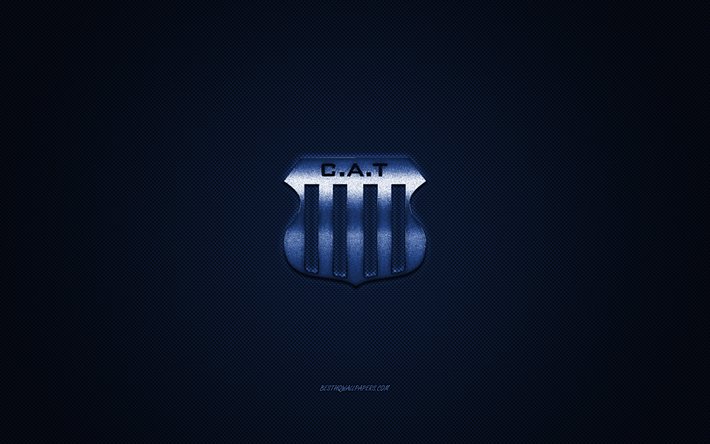 Club Atl&#233;tico Talleres, Argentina club de f&#250;tbol Argentino de Primera Divisi&#243;n, logo azul, azul de fibra de carbono de fondo, f&#250;tbol, C&#243;rdoba, Argentina, CA Talleres logotipo, Talleres de C&#243;rdoba