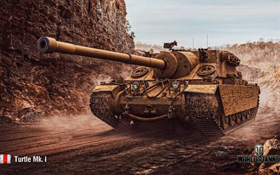 السلاحف Mk I, WoT, الصحراء, الدبابات, ألعاب أون لاين, عالم الدبابات
