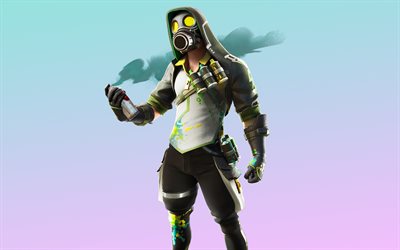 Fortnite, 2019, 4k, main characters, promotional materials, Fortnite Toxic Tagger