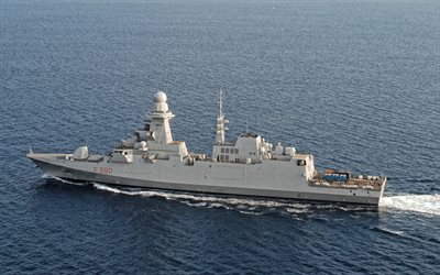 Carlo Bergamini, F590, FREMM Fregatt, havet, Den Italienska Flottan, Italienska fregatt, krigsfartyg