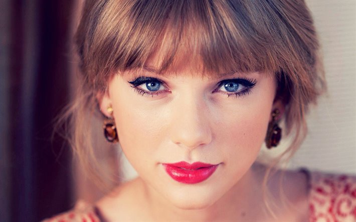 Taylor Swift, amerikkalainen laulaja, muotokuva, kaunis siniset silm&#228;t, photoshoot, meikki, country-laulaja