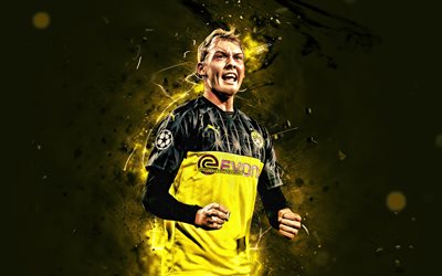 Julian Brandt, 2019, German footballers, Borussia Dortmund FC, BVB, soccer, Brandt, Bundesliga, football, Julian Brandt BVB, neon lights, Germany