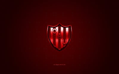 Union de Santa Fe, Argentinean football club, Argentine Primera Division, red logo, red carbon fiber background, football, Santa Fe, Argentina, CA Union de Santa Fe logo