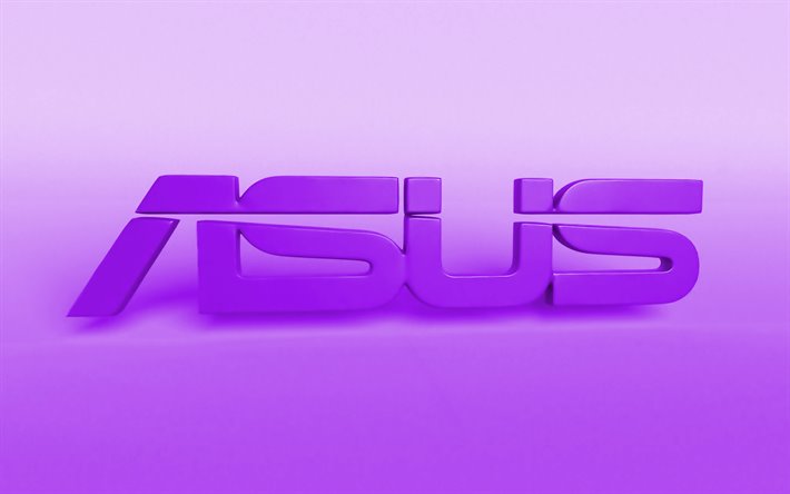 Asus violette logo, cr&#233;atif, violet flous d&#39;arri&#232;re-plan, minimal, le logo Asus, œuvres d&#39;art, Asus