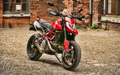 4k, Ducati Hypermotard 950, superbikes, 2019 motos, motocicleta roja, 2019 Ducati Hypermotard 950, italiano de motocicletas, Ducati