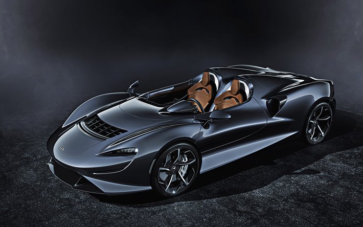 McLaren Elva, 2021, front view, exterior, roadster, carbon fibre chassis, new gray Elva, supercar, sports cars, McLaren