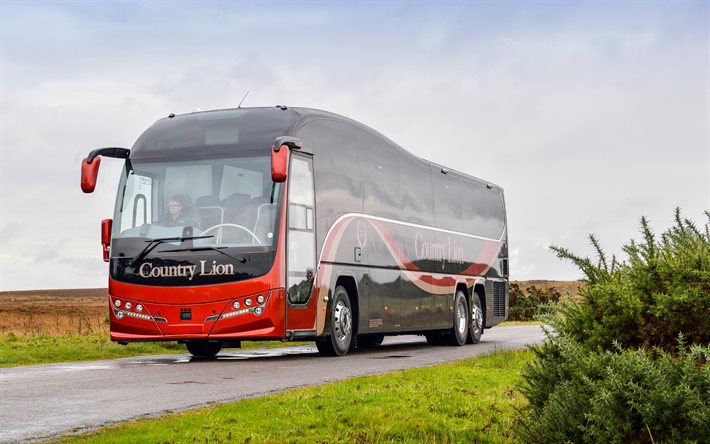 Plaxton Elite, 4k, 2020 linja-autot, henkil&#246;liikenteen, HDR, matkustaja linja, Plaxton