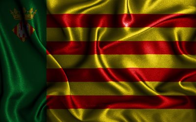 Castellon flag, 4k, silk wavy flags, spanish provinces, Day of Castellon, fabric flags, Flag of Castellon, 3D art, Castellon, Europe, Provinces of Spain, Castellon 3D flag, Spain