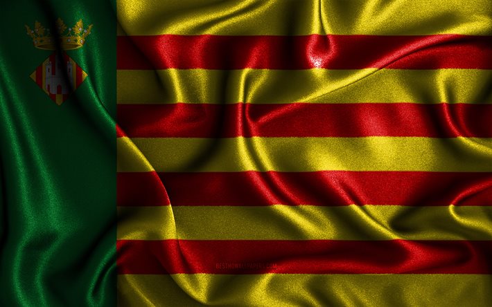 Castellon flag, 4k, silk wavy flags, spanish provinces, Day of Castellon, fabric flags, Flag of Castellon, 3D art, Castellon, Europe, Provinces of Spain, Castellon 3D flag, Spain
