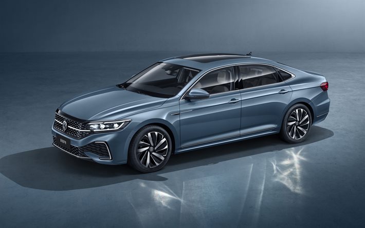 2021, volkswagen passat, frontansicht, exterieur, graue limousine, neuer grauer passat, deutsche autos, volkswagen