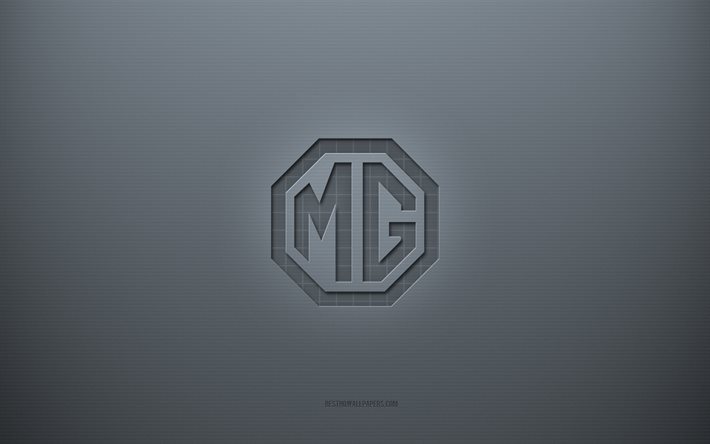MG-logo, harmaa luova tausta, MG-tunnus, harmaa paperirakenne, MG, harmaa tausta, MG 3d-logo