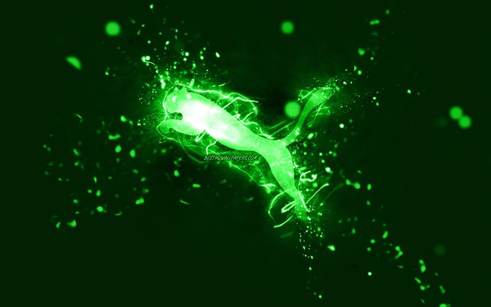 ダウンロード画像 プーマグリーンのロゴ 4k 緑のネオンライト Creative クリエイティブ 緑の抽象的な背景 プーマのロゴ お アメリカジシ フリー のピクチャを無料デスクトップの壁紙