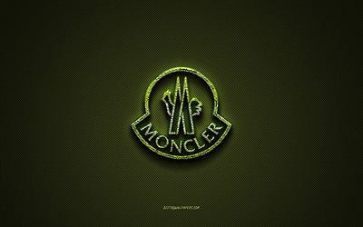 شعار Moncler, شعار جميل أخضر, شعار فن الأزهار, نسيج من ألياف الكربون الخضراء, مونكلر, فني إبداعي
