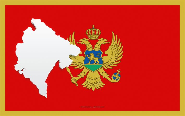 Feliz Ano Novo 2022 Montenegro, fundo branco, Montenegro 2022, Montenegro 2022 Ano Novo, 2022 conceitos, Montenegro, Bandeira de Montenegro