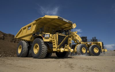 Caterpillar 793F, caminh&#227;o basculante de minera&#231;&#227;o, Caterpillar 994H, carregadeira de rodas, m&#225;quinas de minera&#231;&#227;o, 793F, 994H, Caterpillar