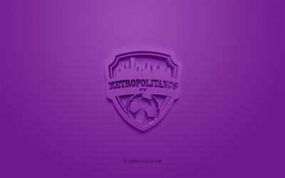 Metropolitanos FC, club de football v&#233;n&#233;zu&#233;lien, logo violet, fond violet en fibre de carbone, Primera Division v&#233;n&#233;zu&#233;lienne, football, Caracas, Venezuela, logo Metropolitanos FC