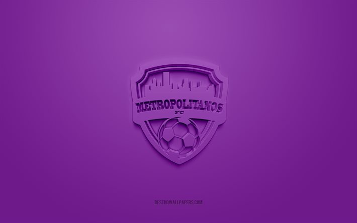 Metropolitanos FC, clube de futebol venezuelano, logotipo roxo, fundo roxo de fibra de carbono, Primeira Divis&#227;o da Venezuela, futebol, Caracas, Venezuela, logotipo do Metropolitanos FC