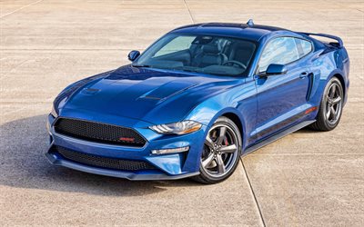 Ford Mustang GT SC, 4k, supercars, 2022 cars, HDR, Blue Ford Mustang, 2022 Ford Mustang, american cars, Ford