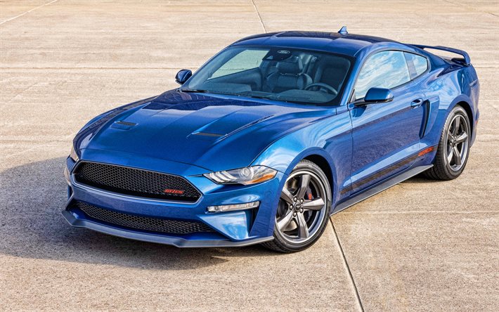 Ford Mustang GT SC, 4k, supercarros, carros 2022, HDR, Ford Mustang azul, Ford Mustang 2022, carros americanos, Ford