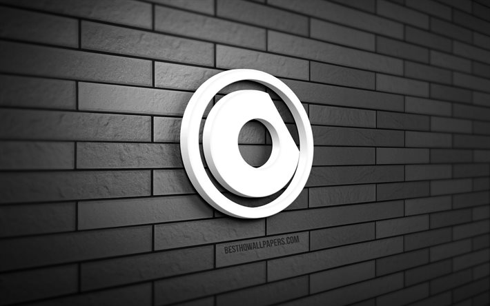 Logotipo 3D de Nicky Romero, 4K, Nick Rotteveel, parede de tijolos cinza, criativo, marcas, logotipo de Nicky Romero, DJs holandeses, arte 3D, Nicky Romero