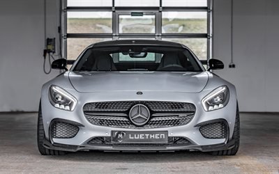 Mercedes AMG GT, 2017, Luethen, sports coupe, silver Mercedes, tuning Mercedes