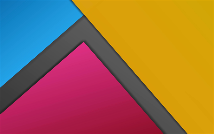 4k, material design, lines, geometry, triangles, colorful background, creative