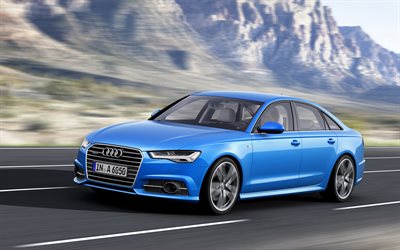 Audi A6, 2018 auto, berline, blu a6, auto tedesche, Audi