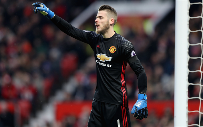 4k, David De Gea, maalivahti, Premier League, jalkapalloilijat, jalkapallo, Manchester United, Gea, MU