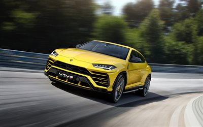 4k, Lamborghini Urus, SUVs, raceway, 2018 cars, motion blur, Lamborghini